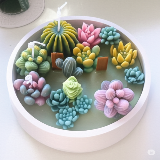 Vela Jardim de Suculentas - Decore com Natureza e Aconchego